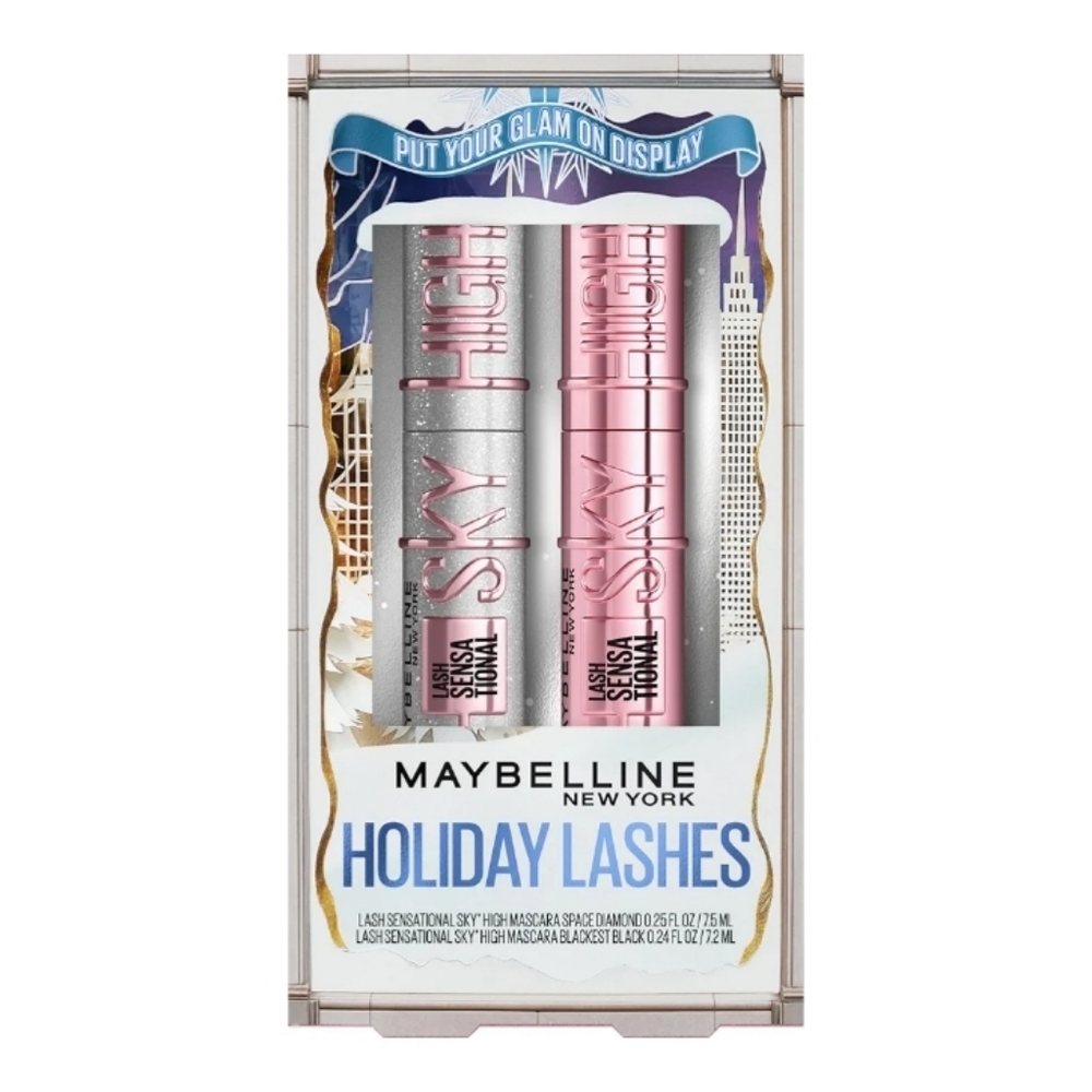 NEW Maybelline Lash Sensational Sky High Mascara Set Black Space Diamond Glitter